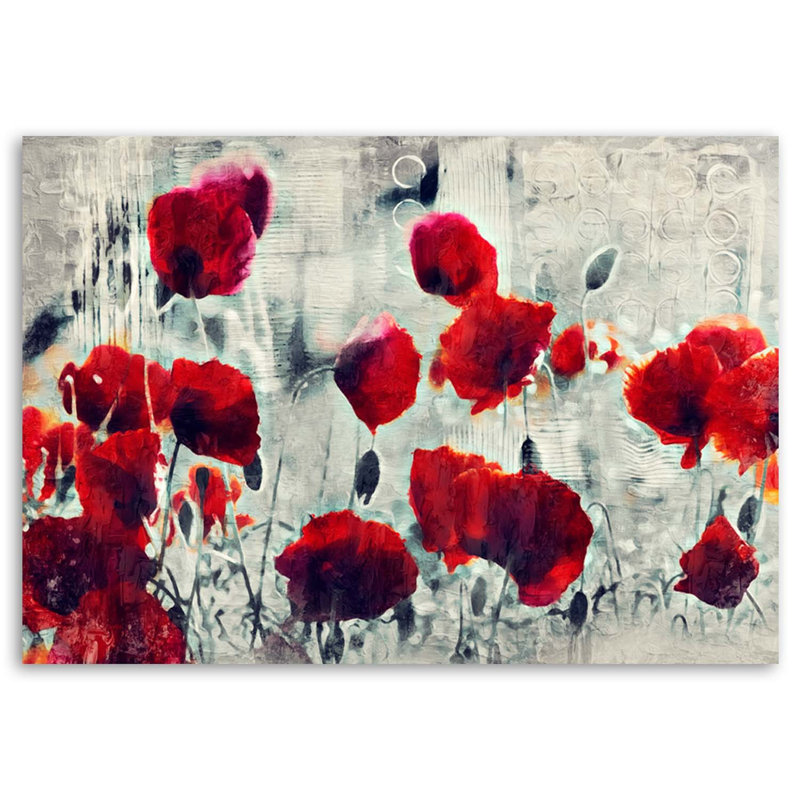 Painting on canvas, painting of poppies, 70cm H x 100cm W