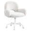 Mignon fauteuil de coiffeuse à dossier rond creux - Fauteuil de maquillage pivotant et réglable pour chambre à coucher, bureau de coiffeuse et bureau à domicile-130088635