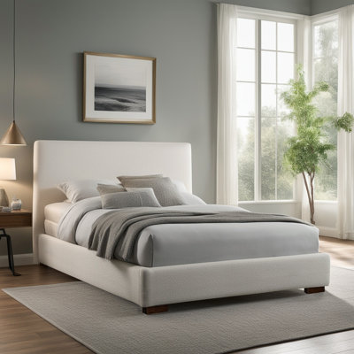 Bedwyr White Boucle Bed