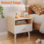 Night Stand, Kids Wooden Nightstand With Drawer, Children Bed Side Table With Open Storage, 2-Tier End Table For Bedroom And Small Spaces
