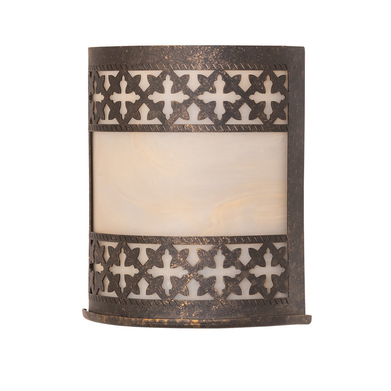 8" Wide Cardiff Wall Sconce, 9" H x 8" W x 3" D, Golden Bronze