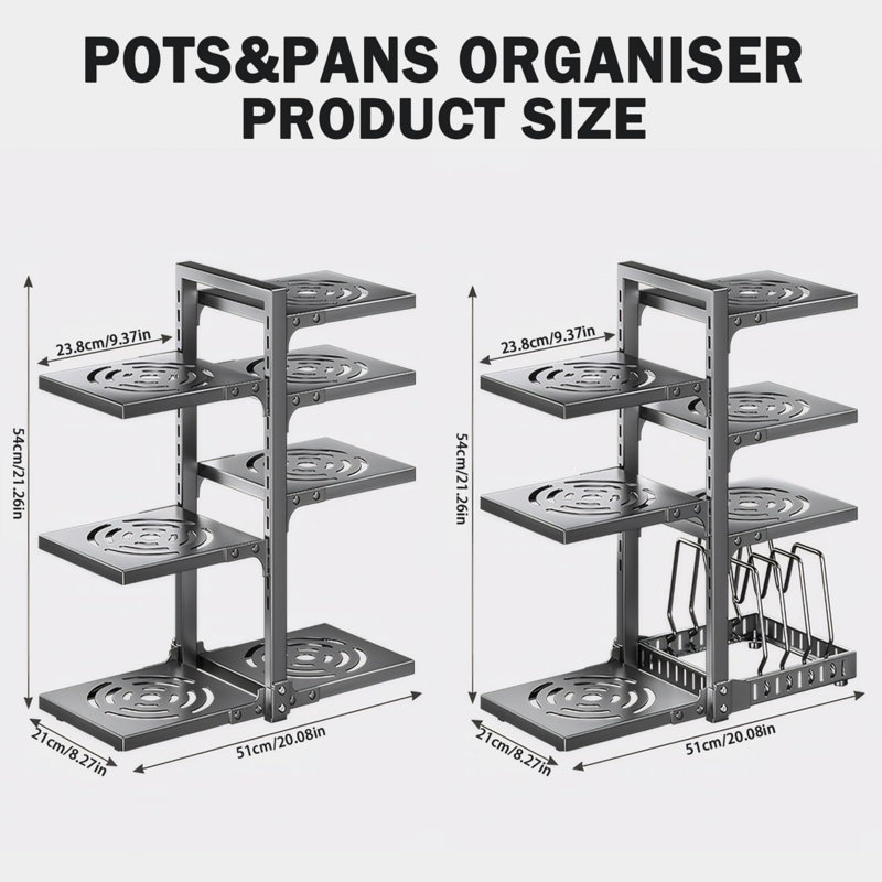 Metal Rectangle Countertop / Cabinet Pot Rack