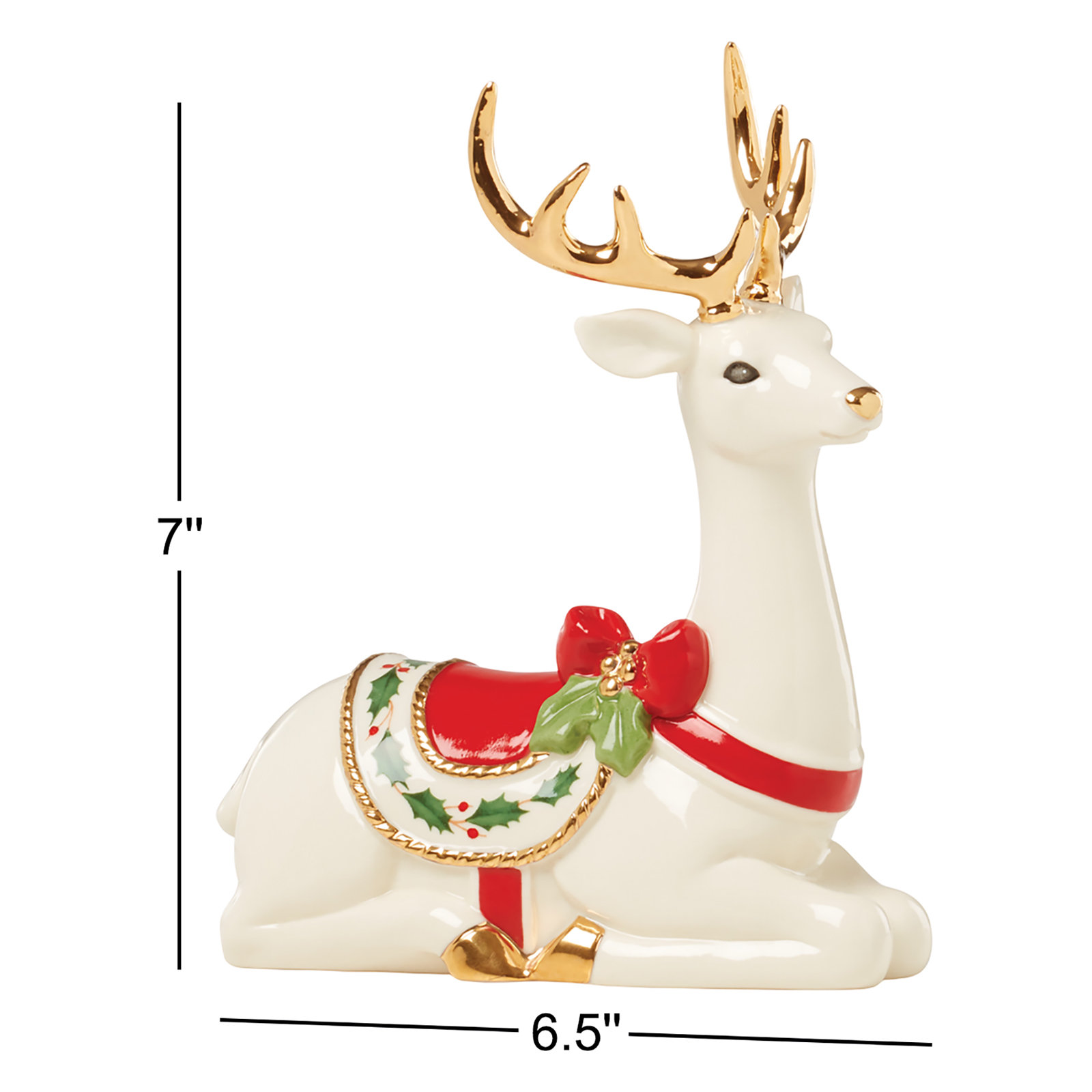 Porcelain Laying Reindeer Figurine