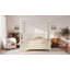 Grand lit plateforme à baldaquin en bois avec lattes de soutien, beige-129599318-129599320