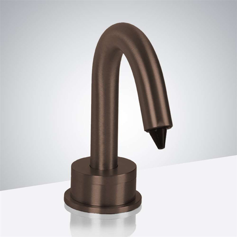 Robinet à capteur automatique sans contact en bronze huilé clair avec distributeur de savon assorti