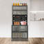 Armoire latérale de rangement à micro-ondes à 5/6 niveaux avec porte rabattable pour la maison