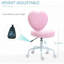 Mobilier de bureau de chambre à coucher avec siège pivotant et rose, conception réglable, poids de 7,6 kg