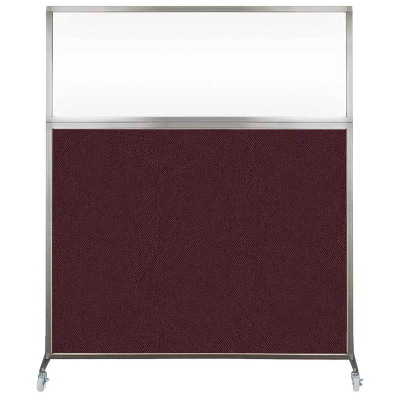 Cloison de bureau Hush - fenêtre transparente, 60", Canneberge