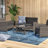 Patio Sense Wicker 4 pc Conversation Sofa, Two Armchairs & Table Cushions Included-Storm Gray Finish