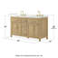 Beckett 60" Freestanding Double Bathroom Vanity with Quartz Top-987950253-990040576-990040583