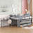 Loft Bed with Retractable Writing Desk and 4 Drawers, Wooden Loft Bed with Lateral Portable Desk and Shelves-25977992-25977995