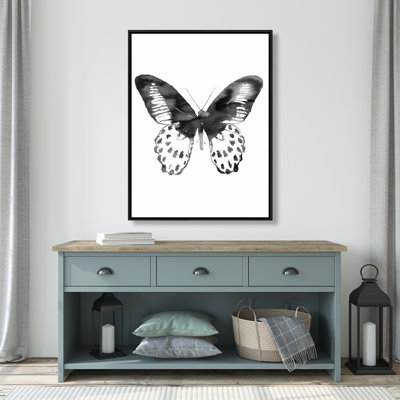Black Butterfly Print On Canvas