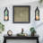 Candle Sconces Black Wall Decor - Gothic Wood Candle Holder - Mirror Farmhouse Candles Sconce Set Of 2