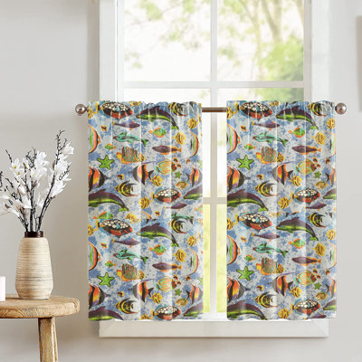 Cotton Blend Animal Print Tailored Cafe Curtain