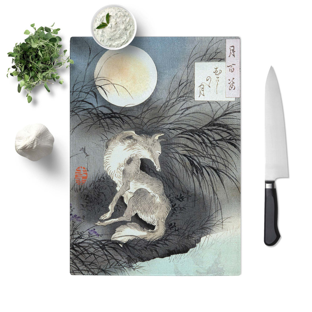 Glass Moon On Musashi Plain by Tsukioka Yoshitoshi Chopping Board