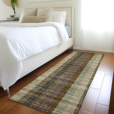 Premium Machine Washable Prisco Brown Rug