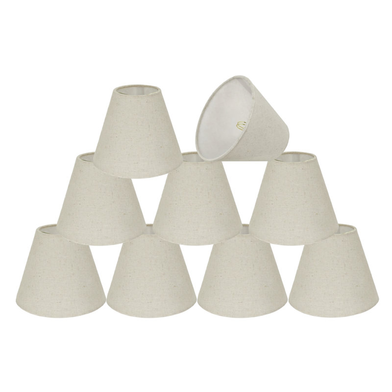 Oatmeal Linen Empire Chandelier Lamp Shade Set