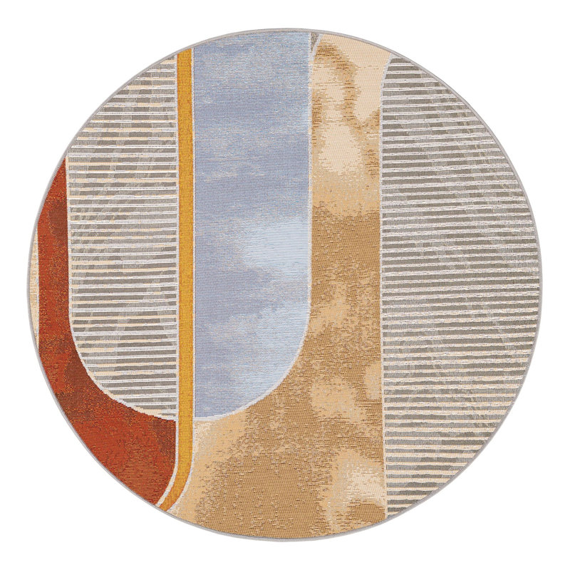 Keazia Indoor/Outdoor Area Rug, Round 4'1"