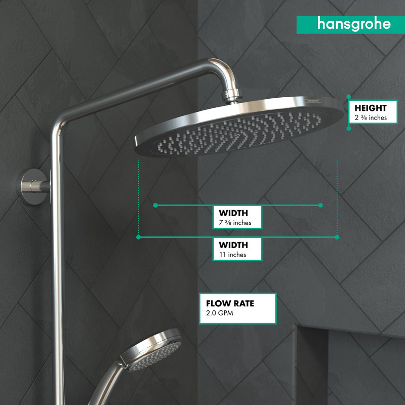 Pomme de douche fixe à faible débit Croma 2.0 GPM, Chrome