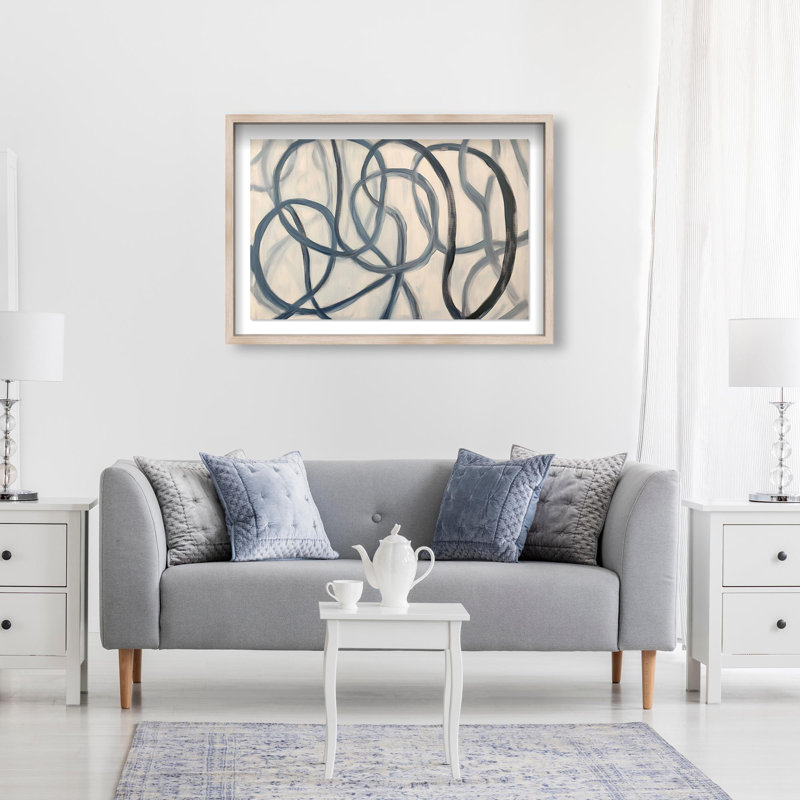Oliver Gal Eternal Loop III Abstract - Luxury Shadowbox Framed Wall Art, 26" H x 38" W, Cream