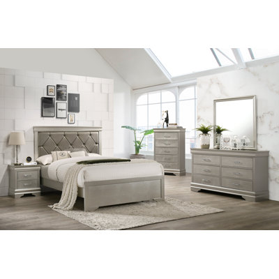 Elody Panel Bedroom Set Special 3 Piece: Bed, 2 Nightstands