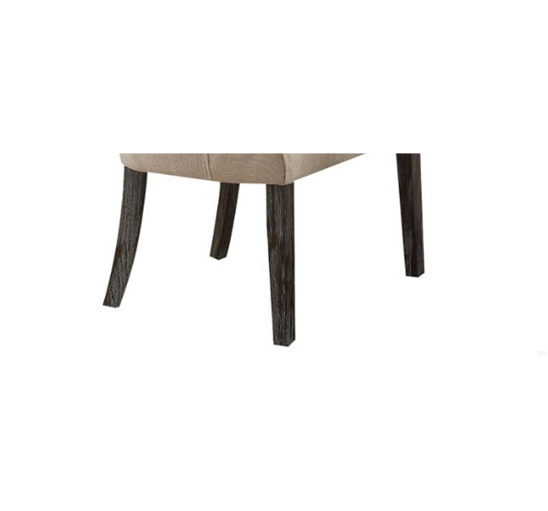 Ensemble de chaises d'appoint en lin beige et espresso vieilli (ensemble de 2)
