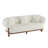 Round Arm Curved Sofa-Beige