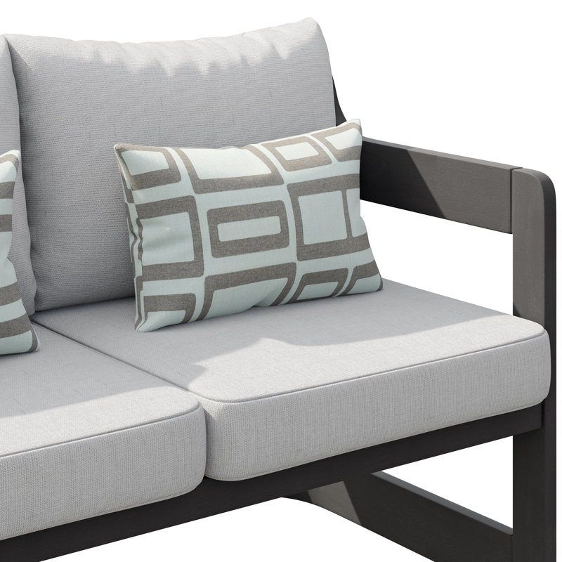 Causeuse d'extérieur en acacia avec coussins, Grey/Grey