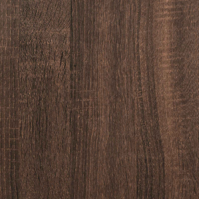 Solid Wood Bed, European Single (90 x 200 cm), Brown Oak