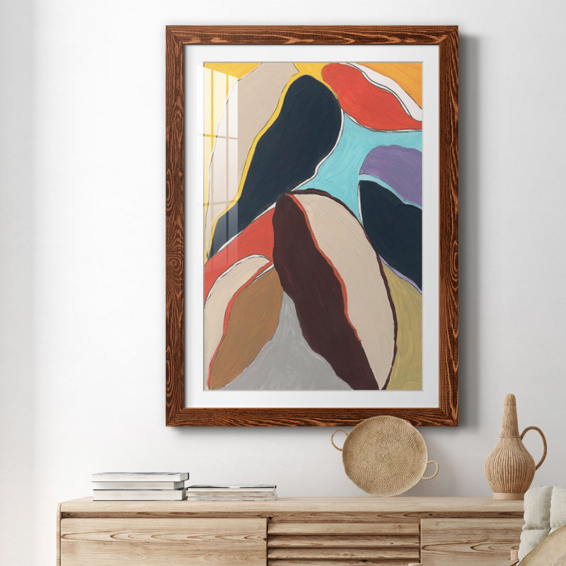Botanical Revisit I - peinture encadrée, H 37,5 po x l 27,5 po x P 1,5 po, Papier avec cadre érable