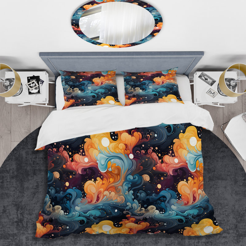 Ensemble de housse de couette Celestial Concealment Ripple, Housse de couette pour très grand lit et 2 très
