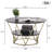 Rena Modern 2-Tier Round Coffee Table - Faux Marble with Storage Shelf and Metal Frame-1836826285