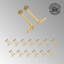 Ensemble de supports d'escalier 0,75 po
