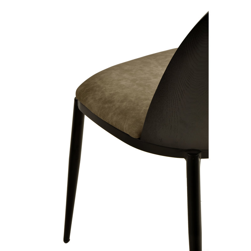 Larenzo 18.7'' H Upholstered Metal Side Chair, Black/Charcoal