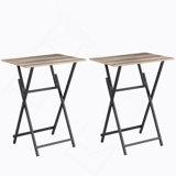 2-Piece Folding TV Tray Table Noassembly Required Portable Sofa Side Table
