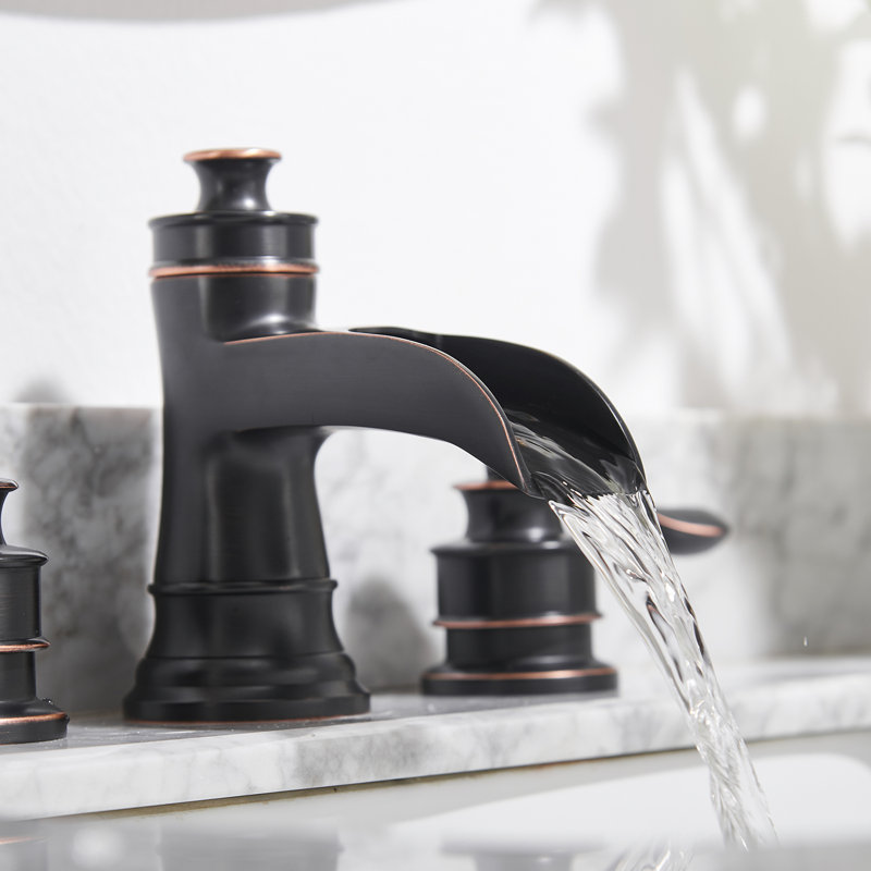 Brushed Nickel Waterfall Single-Handle Bathroom Faucet with Drain Assembly