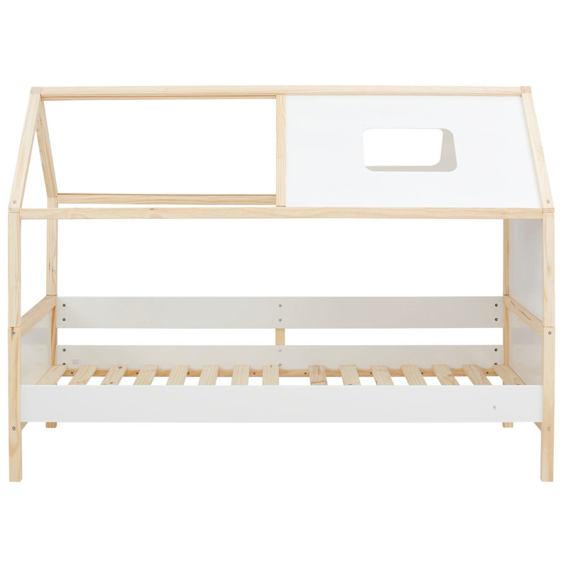 Gaudette Solid Wood Bed, White/Natural
