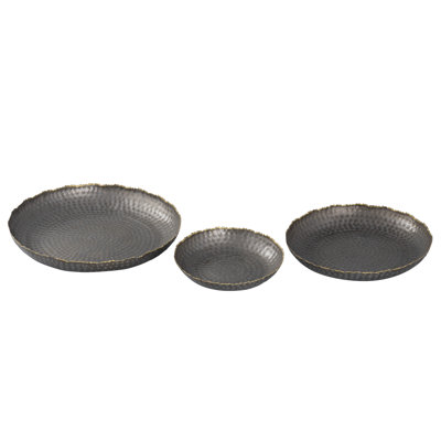 Ensemble de 3 plateaux Hinckley - bronze