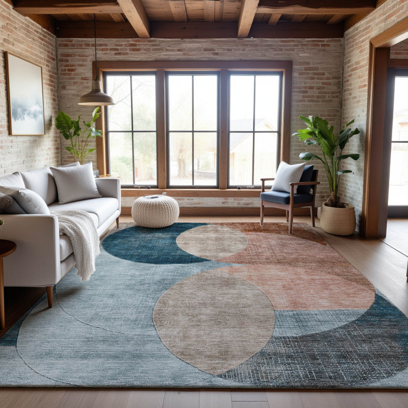 Premium Machine Washable Alves AMF1140 Geometric Rug, Rectangle 10' x 14'