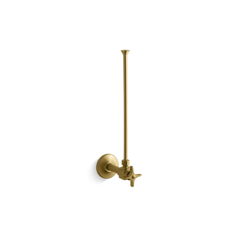 Npt Angle Supply with Stop and Annealed Vertical Tube, Vibrant Brushed Moderne Brass