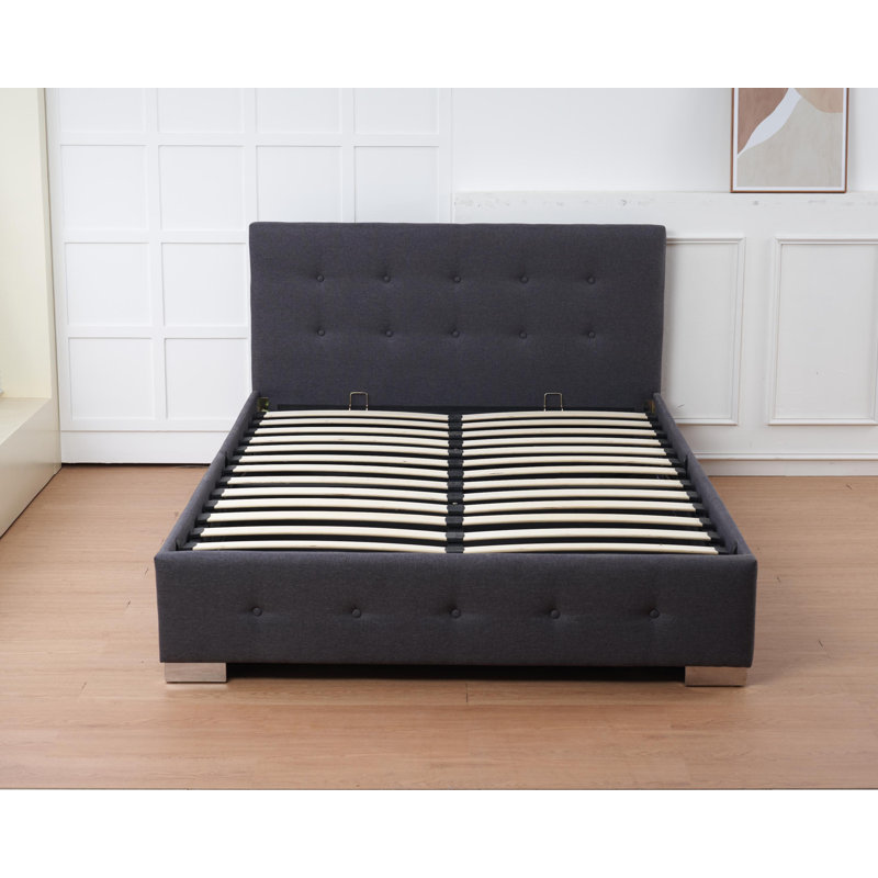 Ottoman Bed, Charcoal, Double (4'6)