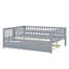 Daybed With Trundle And Fence Guardrails-715363291