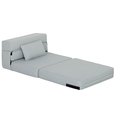 Chaise pliante avec coussin, canapé-lit en lin moderne pour le salon, gris clair