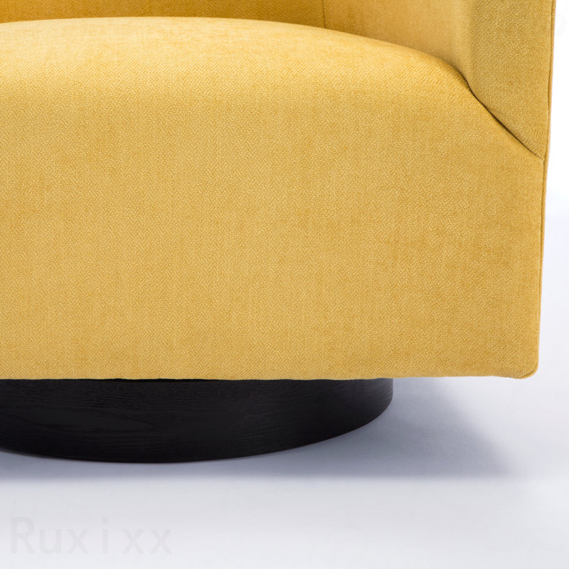 Fauteuil demi-tonneau pivotant Bevis, Tweed doré