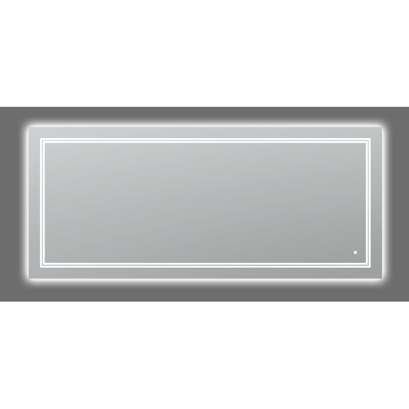  Soho 96"x36"x1" Bathroom LED Wall-Mount Mirror with Dimmer, Defogger, Touch Control, Backlit and Front-Lit, 36" H x 96" W