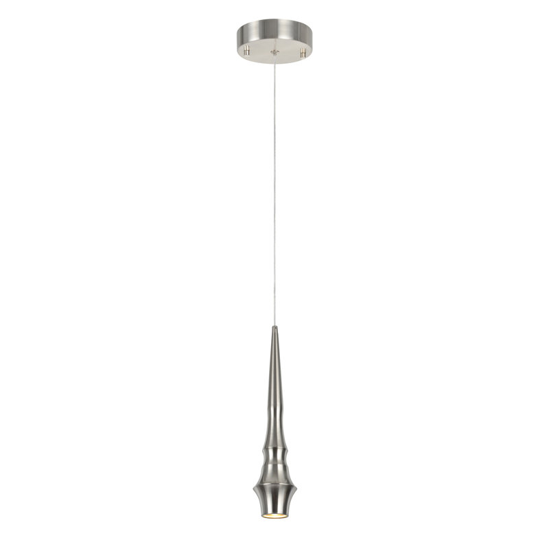 1 - Light Unique/Statement Pendant, Brushed Nickel