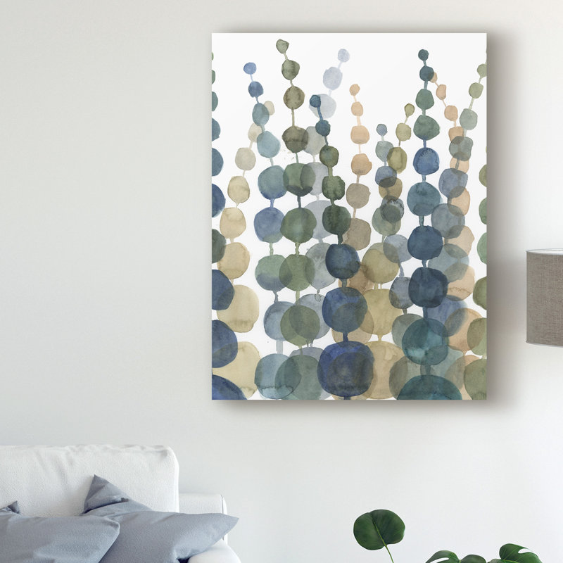 « pompom botanique ii », reproduction de peinture à l’acrylique sur toile tendue, H 32 po x l 24 po x P 2 po