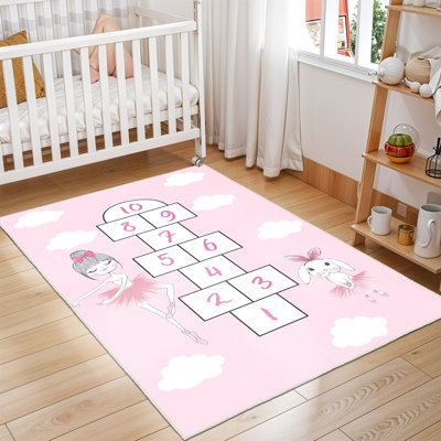 Tapis tissé élégant, 4 x 6 pieds, 100% polyester | Antibactérien, impression numérique 3D, dessous en feutre de PVC antidérapant | Lavable à la machine, d'une hauteur de poils de 0,4 po, parfait pour le décor du salon et de la chambre à coucher