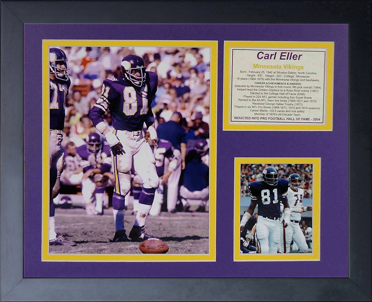 Legends Never Die Carl Eller Framed Memorabilia | Wayfair