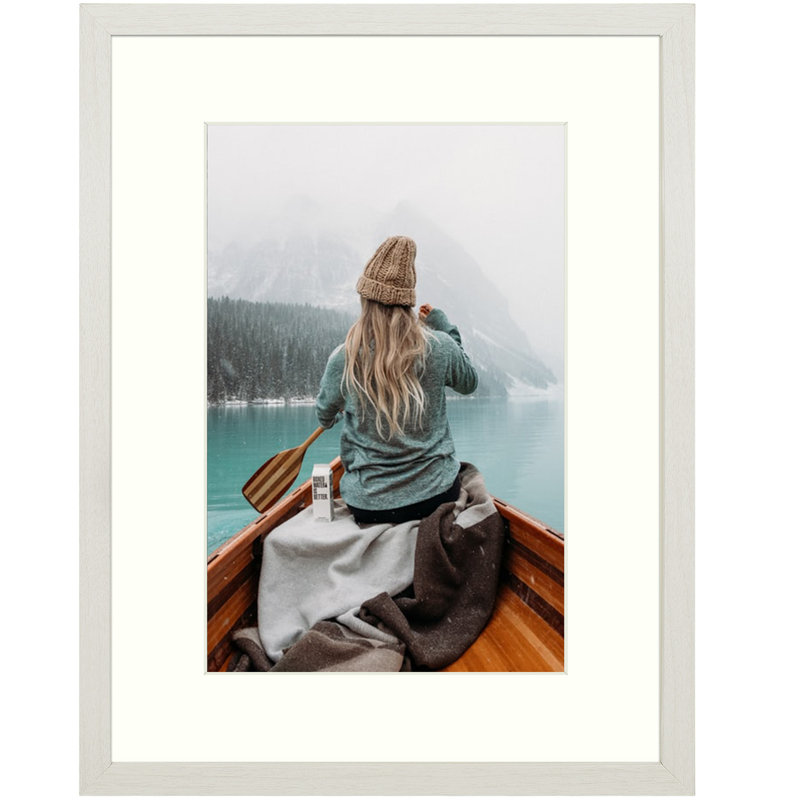 Cadre photo Nickolas Classic avec passe-partout ivoire, Blanc / Beige, 12 po x 16 po